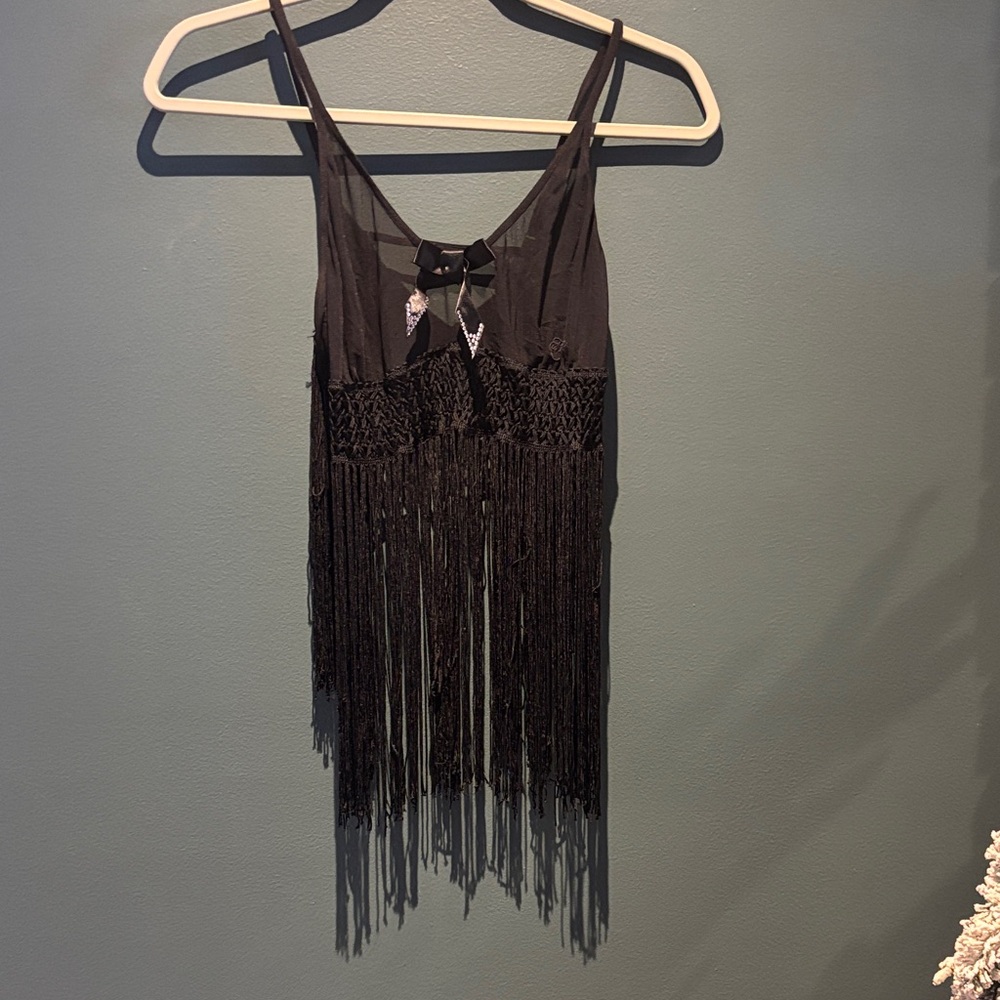 Hustler Hollywood Black Fringe Lingerie